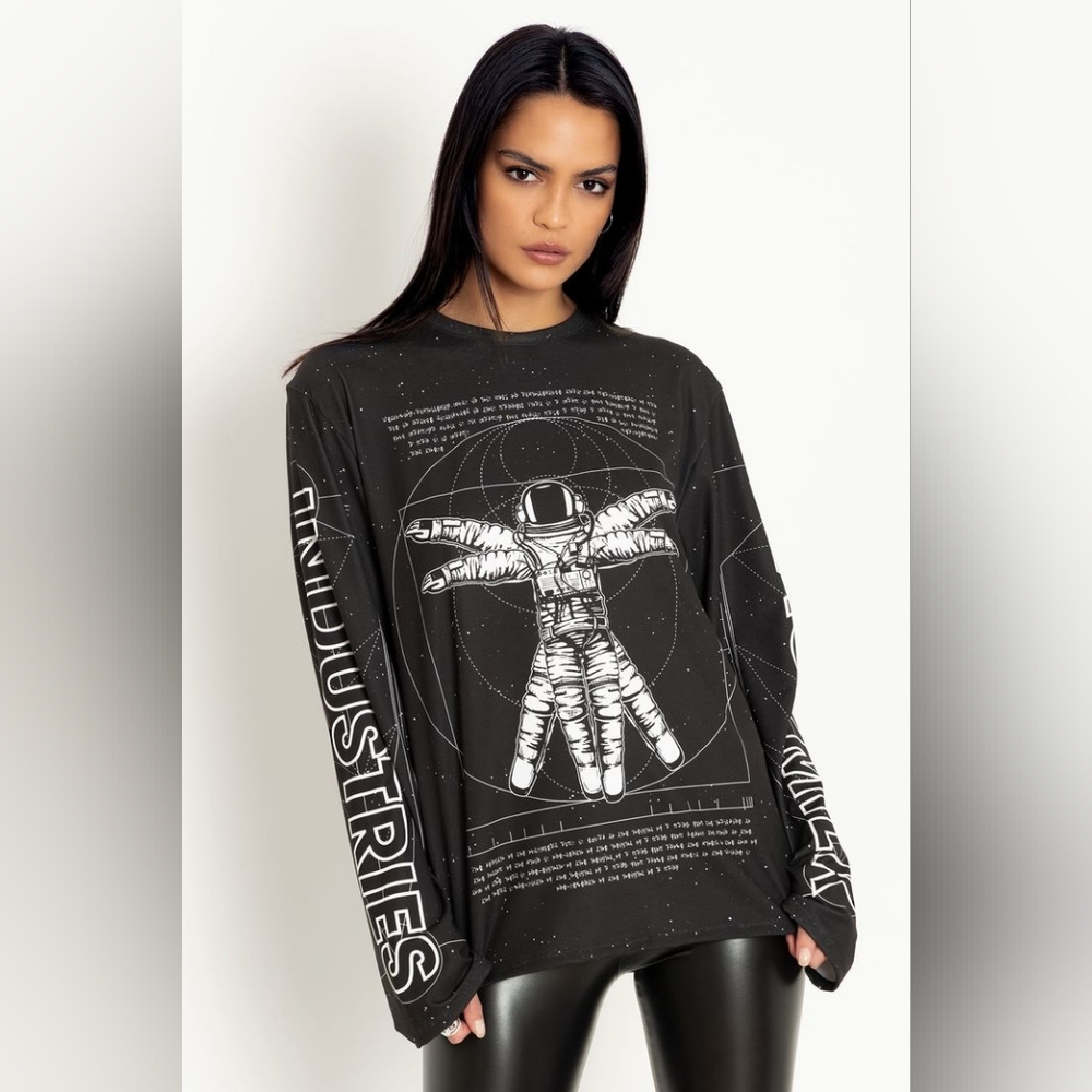 Blackmilk Astro-Vitruvian Man Long Sleeve Oversized BFT